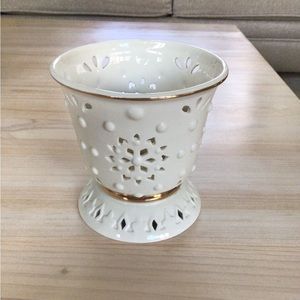 Lenox Snowflake Candle Holder Cut Out Design Winter